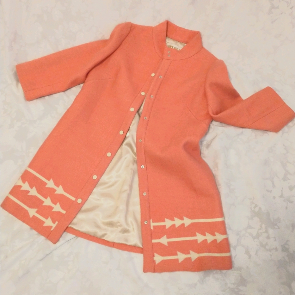 Lauren Moffatt Pink Wool Coat (Medium)